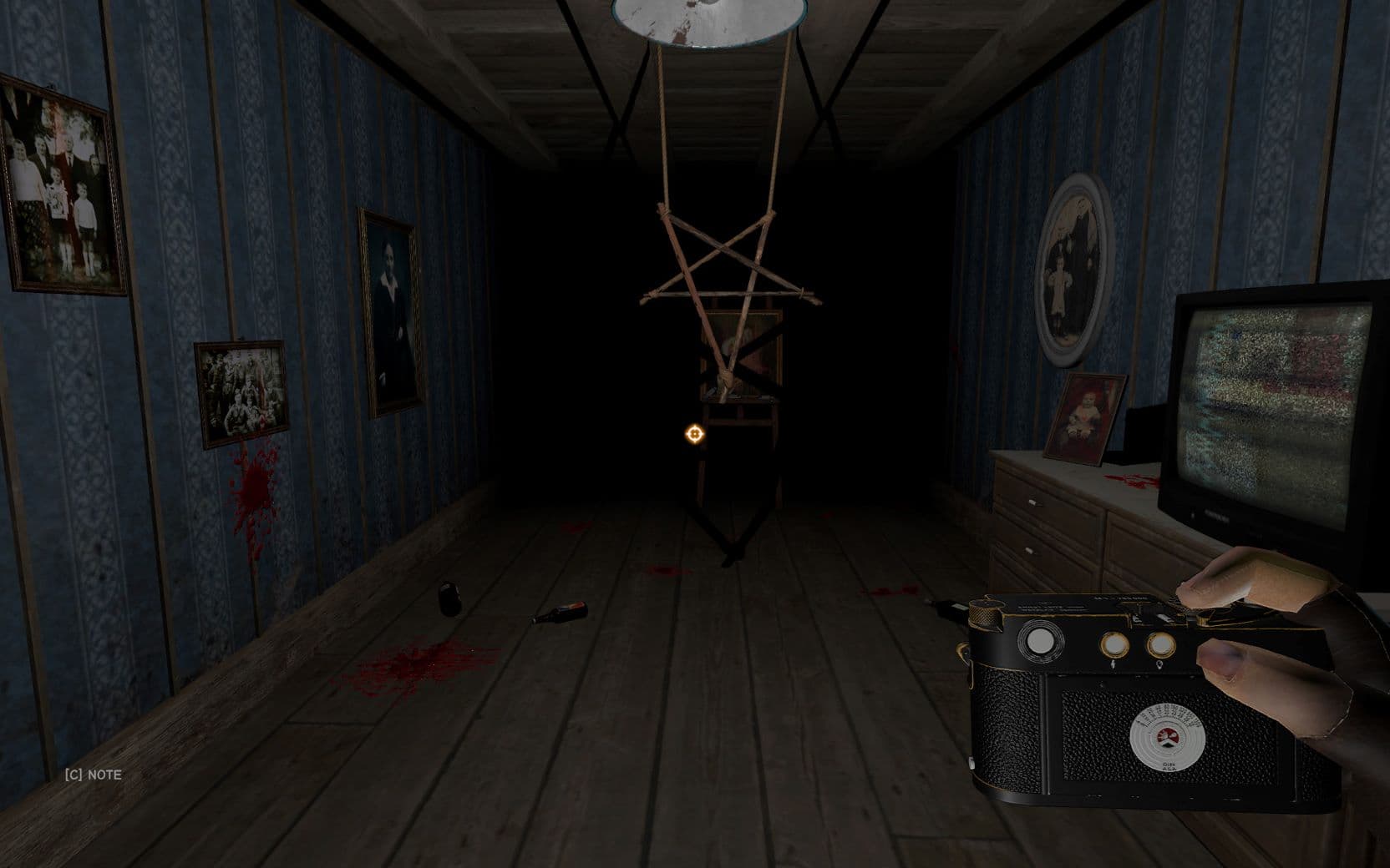 Dark hallway scene
