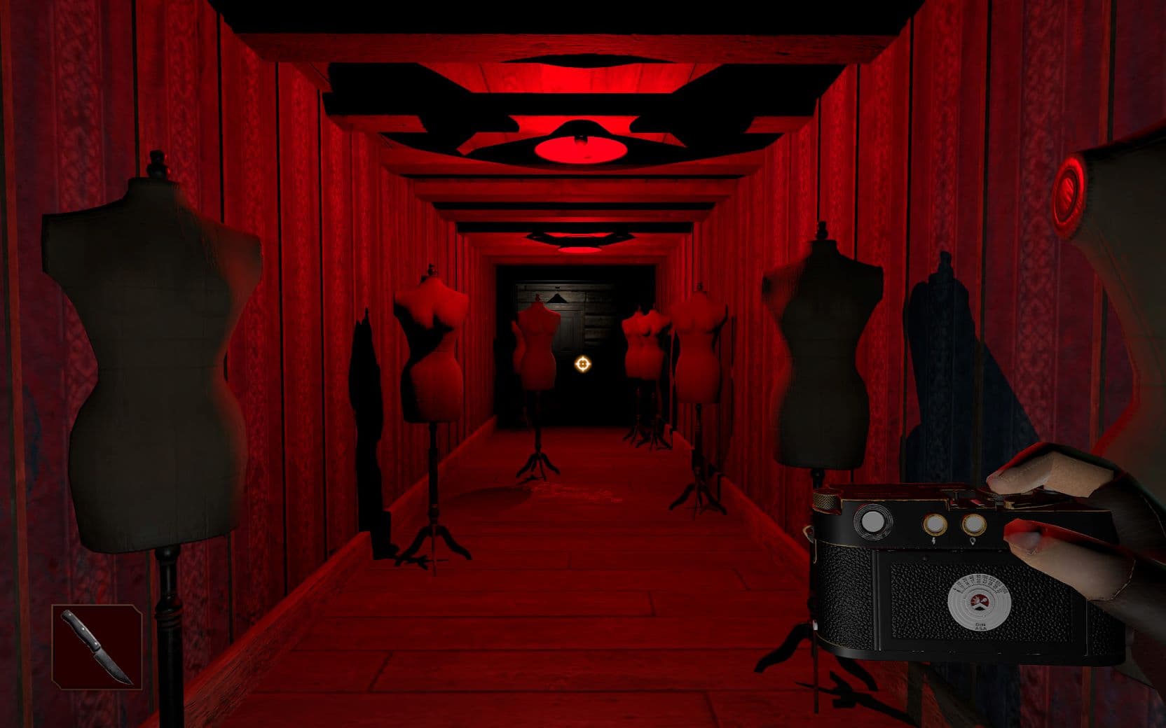Red hallway scene
